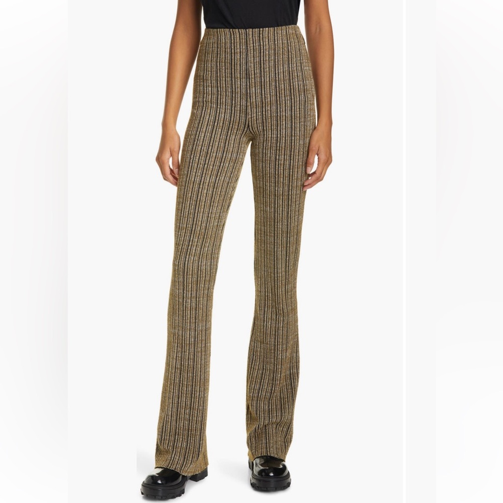 RAG & BONE Raimi Gold and Black Striped Flare Pants - Picture 6 of 12